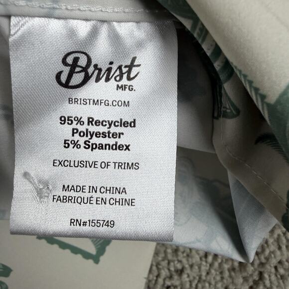 Siesta Key Rum Shirt Mens XL White Green Hawaiian Button Front Tropical Florida - Picture 5 of 9